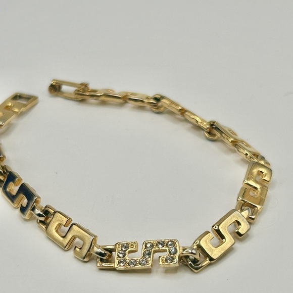 Vintage Bracelet Gold Crystal “S” Initial Design​​​​​ - Picture 2 of 6